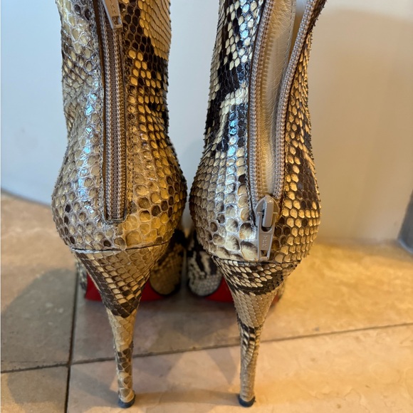 Christian Louboutin SnakePrint Ankle Boots - Picture 3 of 5